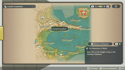 Pokemon Legends Arceus - Vulpix Veilstone Cape Map Location