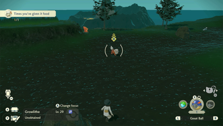 Pokemon Legends Arceus - Hisuian Growlithe Veilstone Cape Overworld Location