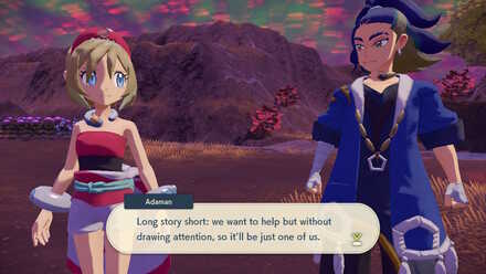 Legends Arceus choosing between Adaman and Irida