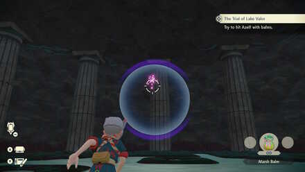 Pokemon Legends Arceus - Hitting Azelf with Marsh Balms