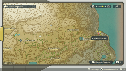 Pokemon Legends Arceus - Choice Dumpling Map Location