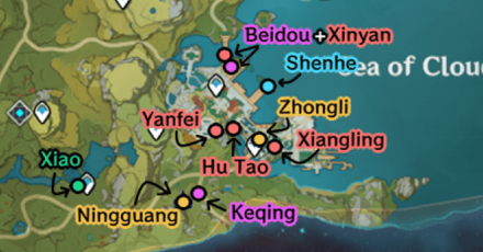 Genshin - Lantern Rite 2022 Character Locations in Liyue Harbor