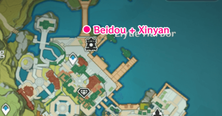 Genshin - Lantern Rite Beidou and Xinyan Map Location