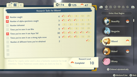 Pokemon Legends Arceus - Research Tasks