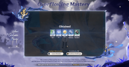 Genshin - Event - Overflowing Mastery