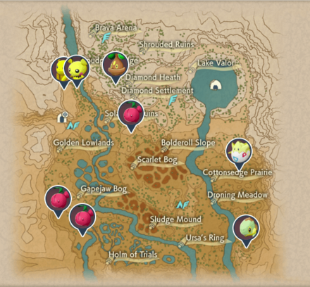 Pokemon Legends Arceus - Crimson Mirelands Rare Pokemon Locations