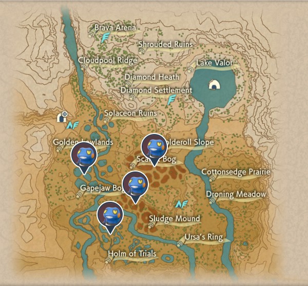 Croagunk Crimson Mirelands Map Locations