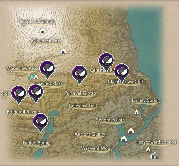 Gastly Coronet Highlands Map Locations