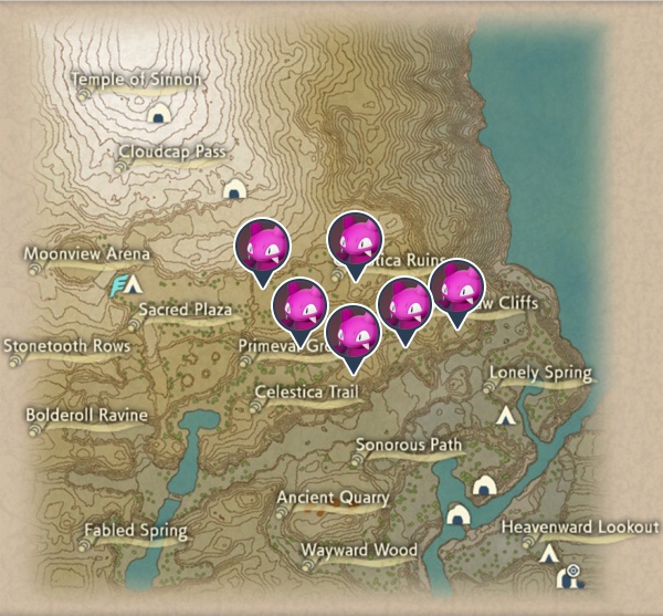 Gligar Coronet Highlands Map Locations