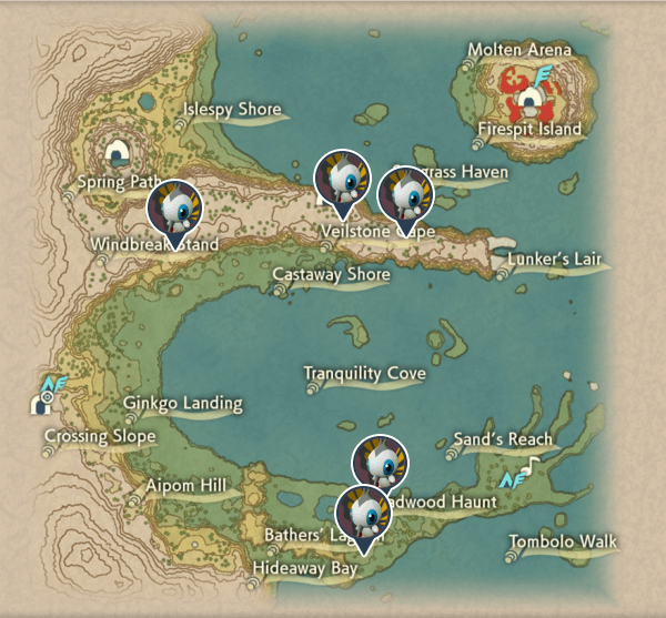 Beautifly Cobalt Coastlands Map Locations