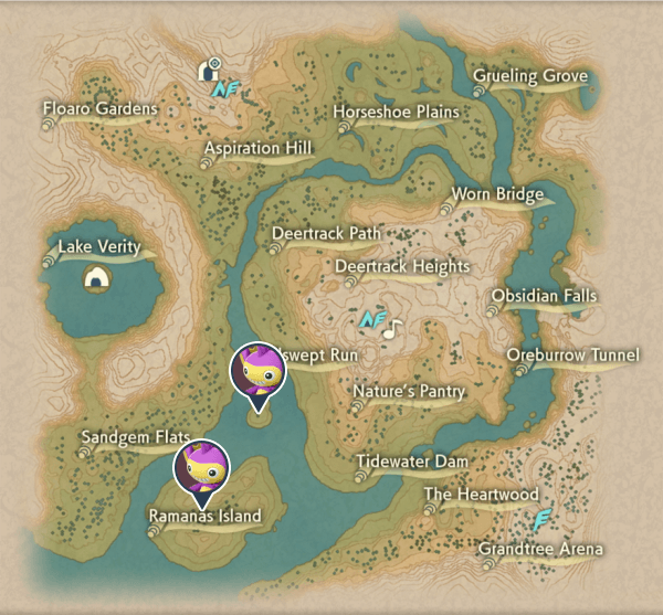 Aipom Obsidian Fieldlands Map Locations