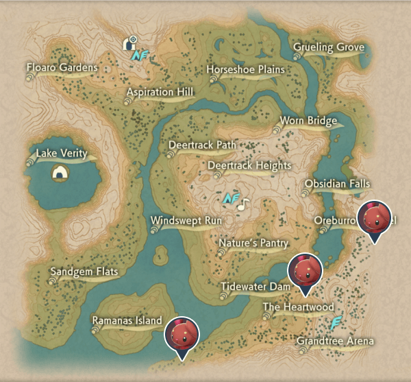 Buneary Obsidian Fieldlands Map Locations