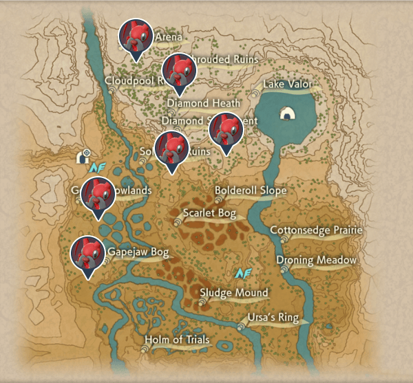 Kricketune Crimson Mirelands Map Locations