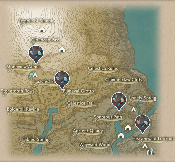 Luxray Coronet Highlands Map Locations