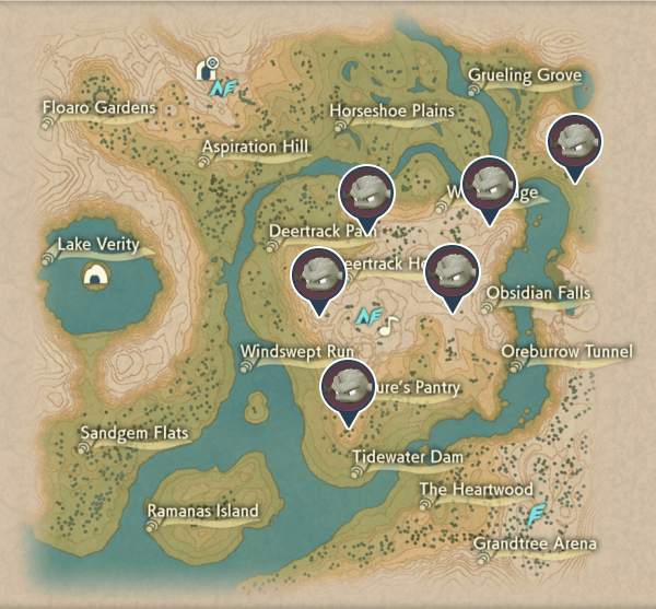 Geodude Obsidian Fieldlands Map Locations