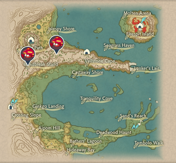 Parasect Cobalt Coastlands Map Locations
