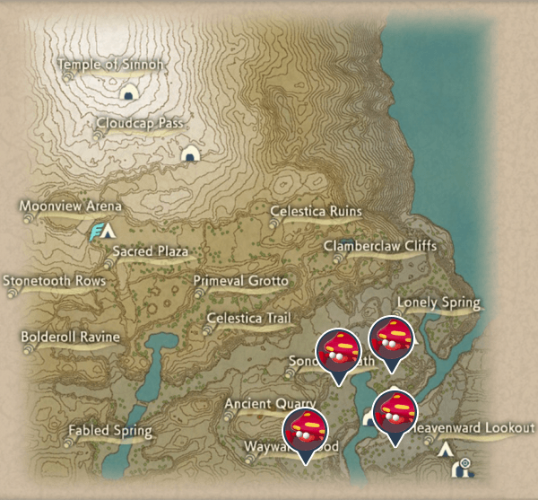 Parasect Coronet Highlands Map Locations