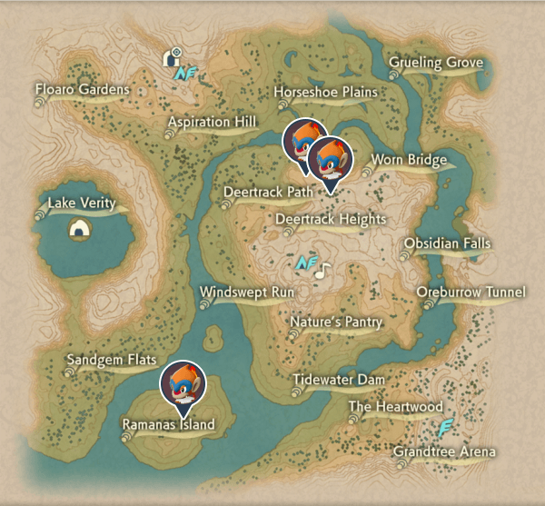 Monferno Obsidian Fieldlands Map Locations