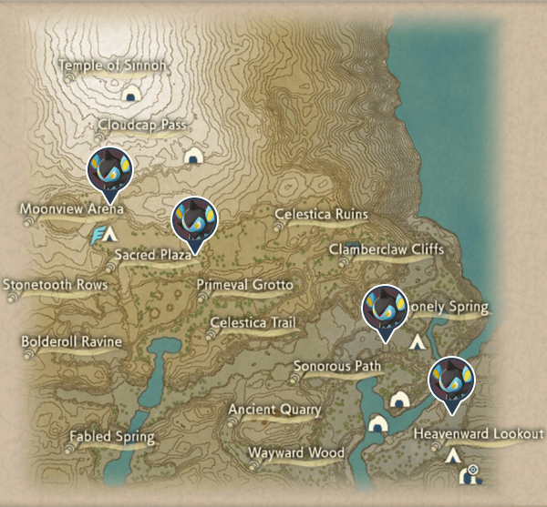 Luxio Coronet Highlands Map Locations