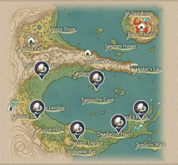Starly Cobalt Coastlands Map Locations