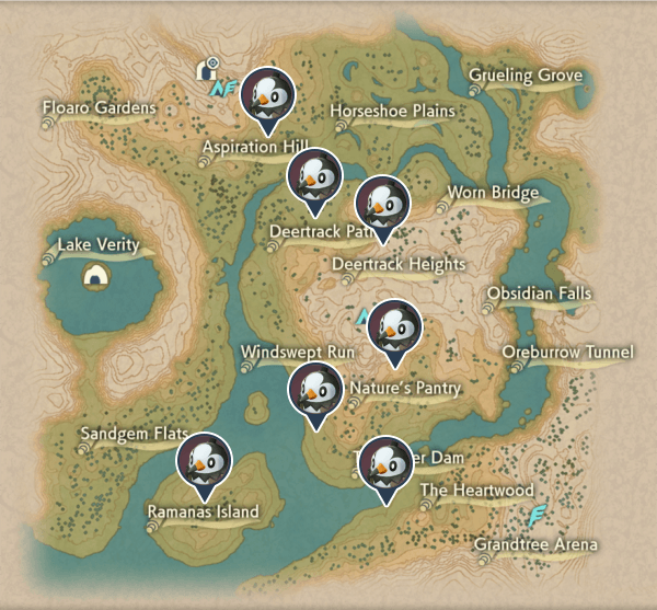 Starly Obsidian Fieldlands Map Locations