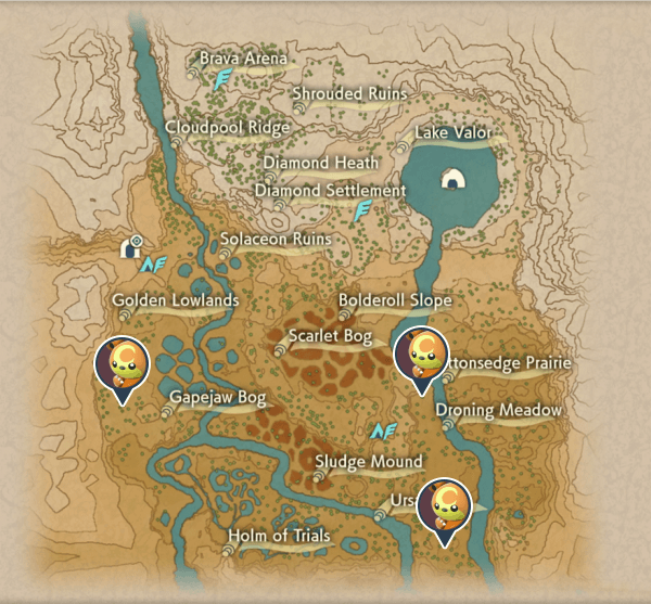 Teddiursa Crimson Mirelands Map Locations