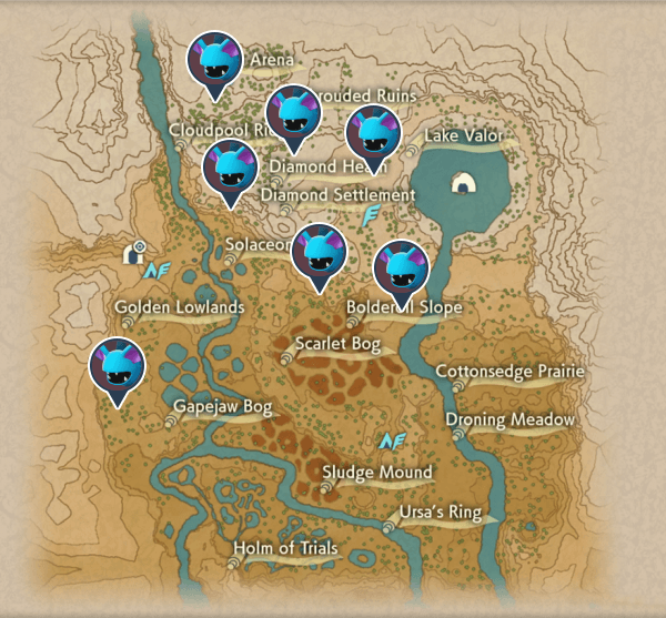 Zubat Crimson Mirelands Map Locations