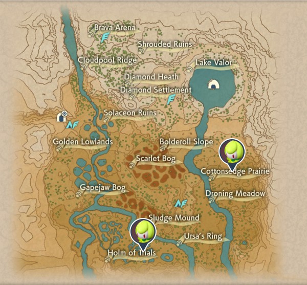 Petilil Crimson Mirelands Map Locations