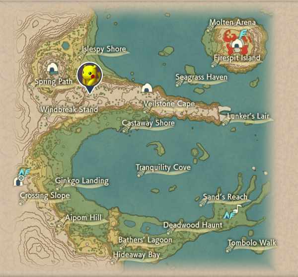 Pikachu Cobalt Coastlands Map Locations