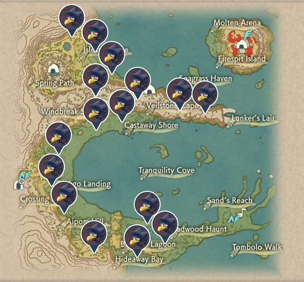 Murkrow Cobalt Coastlands Map Locations