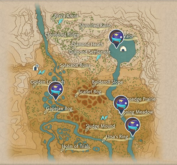 Whiscash Crimson Mirelands Map Locations