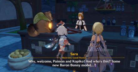 Genshin - Eight Locales Day 3 - Talk to Sara at Good Hunter