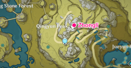 Genshin - Lantern Rite Zhongli Location 5 - Qingyun Peak Map