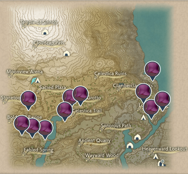 Cherrim Coronet Highlands Map Locations