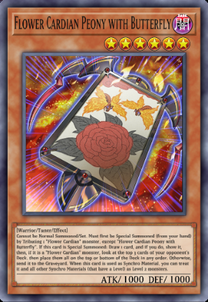 Flower Cardian Peony with Butterfly