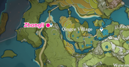 Genshin - Lantern Rite Zhongli Location 6 Map - Qingce Village