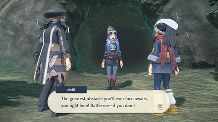 Legends Arceus - challenging Melli at Wayward Cave