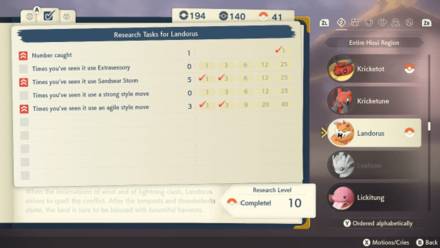 Complete Landorus Pokedex Entry