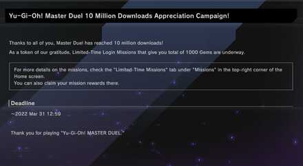 10 million download appreciation rewards