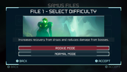 Start Rookie Mode Metroid Dread