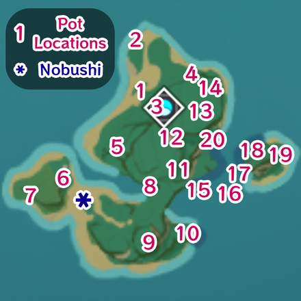Genshin - Pot Locations in Violet Court