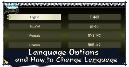 Pokemon Legends Arceus - Language Options and How to Change Language