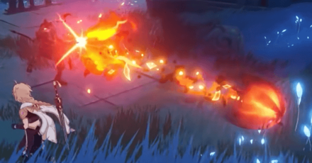 Genshin - Shadowy Husk Standard Bearer shooting a Fireball