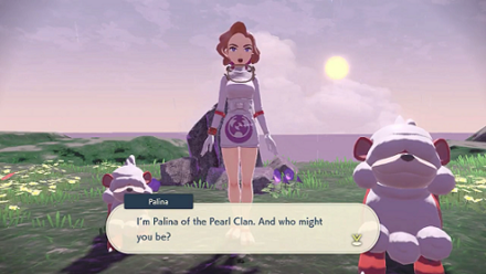 Legends Arceus - Palina with two Growlithe