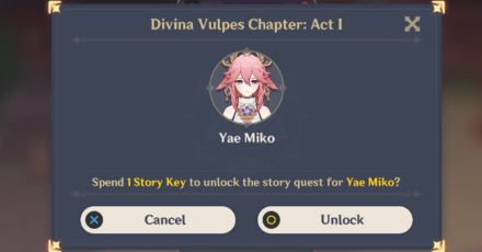 Genshin - Yae Miko Story Quest Story Key