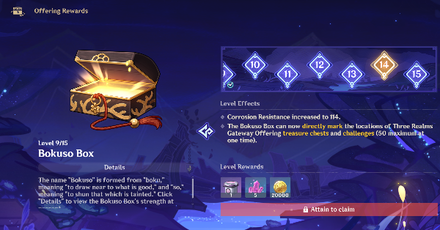 Genshin - Three Realms Gateway Bokuso Box Level 14 Rewards