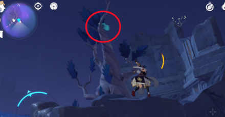 Genshin - Light Realm Core The Narrows - Seelie on a Tree with Ruin Grader Nearby