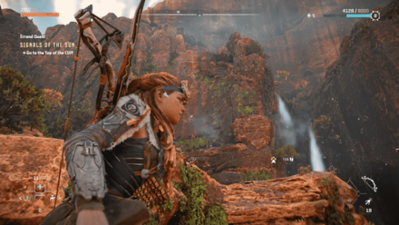Horizon Forbidden West - Climb to the Top of the Cliff.png