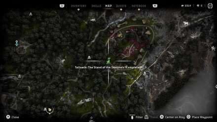 The Stand of the Sentinels Tallneck Map Horizon Forbidden West