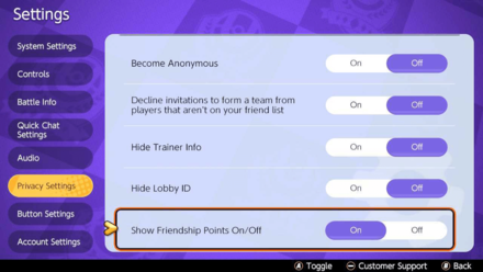 Pokemon UNITE - How to Hide or Show Friendship Points - Toggle Show Friendship Points